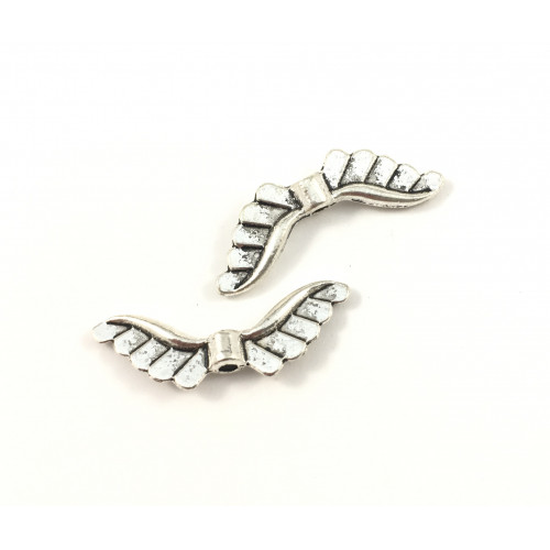 Wing antique silver 8x23.5mm bead